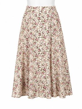 Size L Dress Code Vintage 90s Y2K Ditsy Floral Button Front Midi Skirt